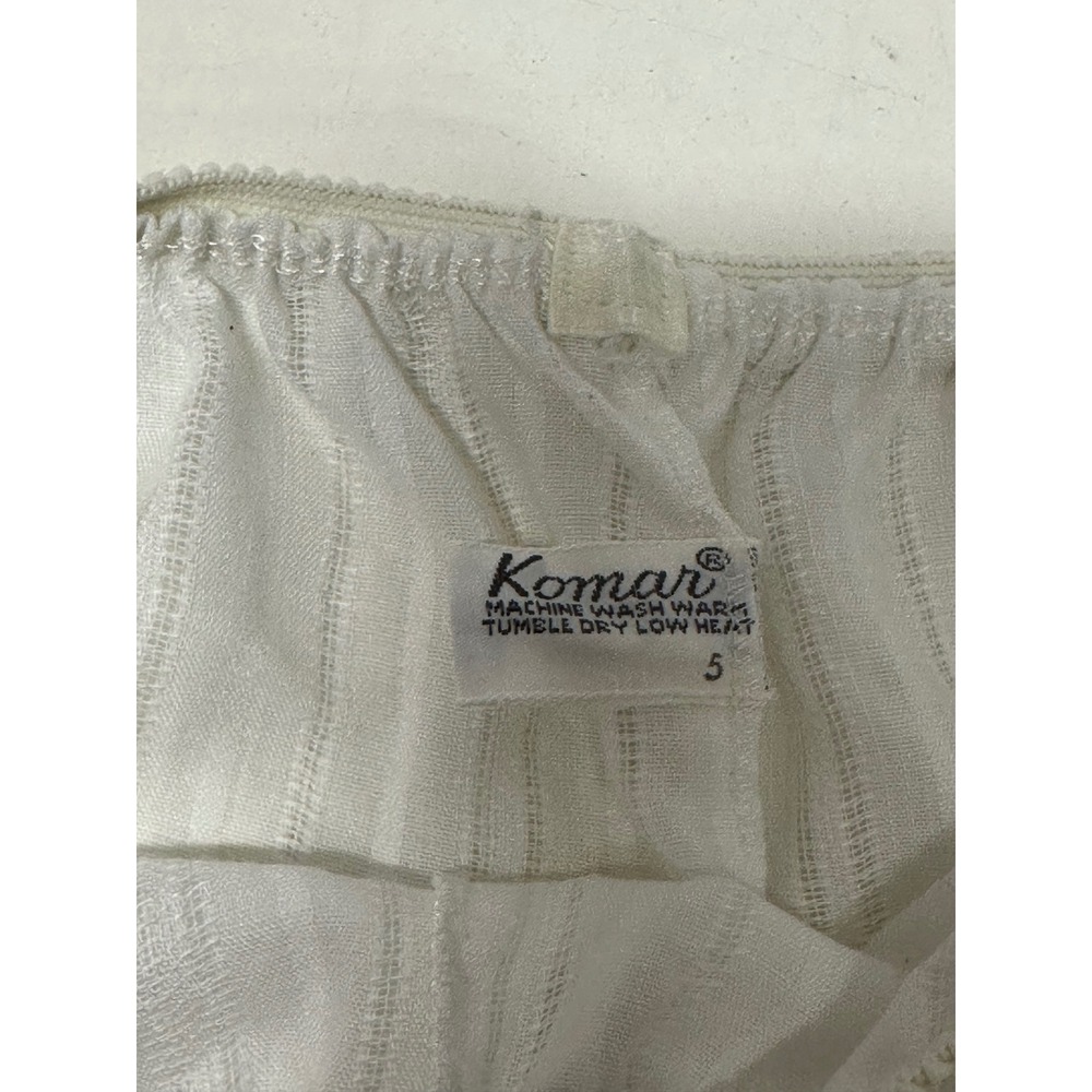 Vintage Komar Pajama Set White Blue Lace Trim Camisole Shorts Size 5 Made in USA - Picture 5 of 8